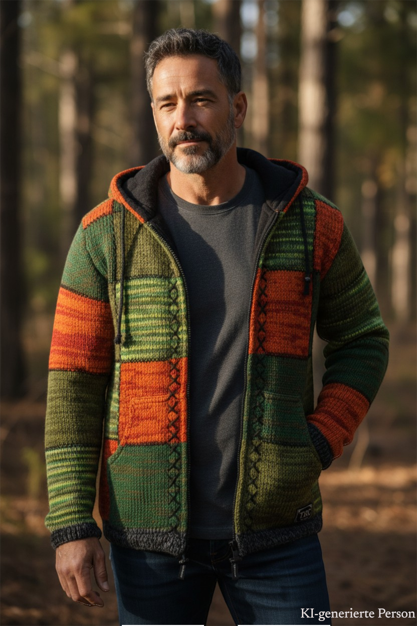 THC Schafwoll Strickjacke 813 KI-Generiert Model 1