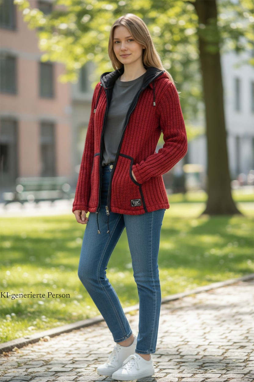 THC Schafwoll Strickjacke 715 KI-Generiert Model 1