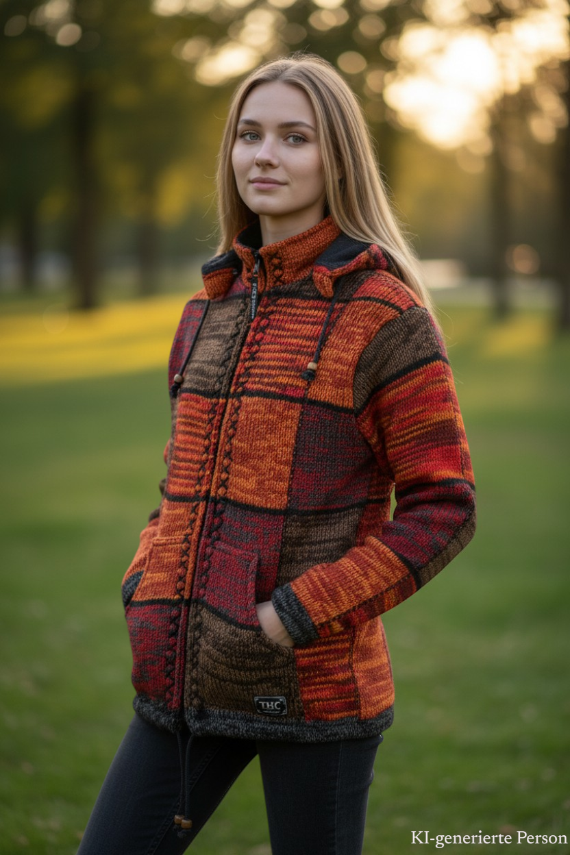 THC Schafwoll Strickjacke 815 KI-Generiert Model 1