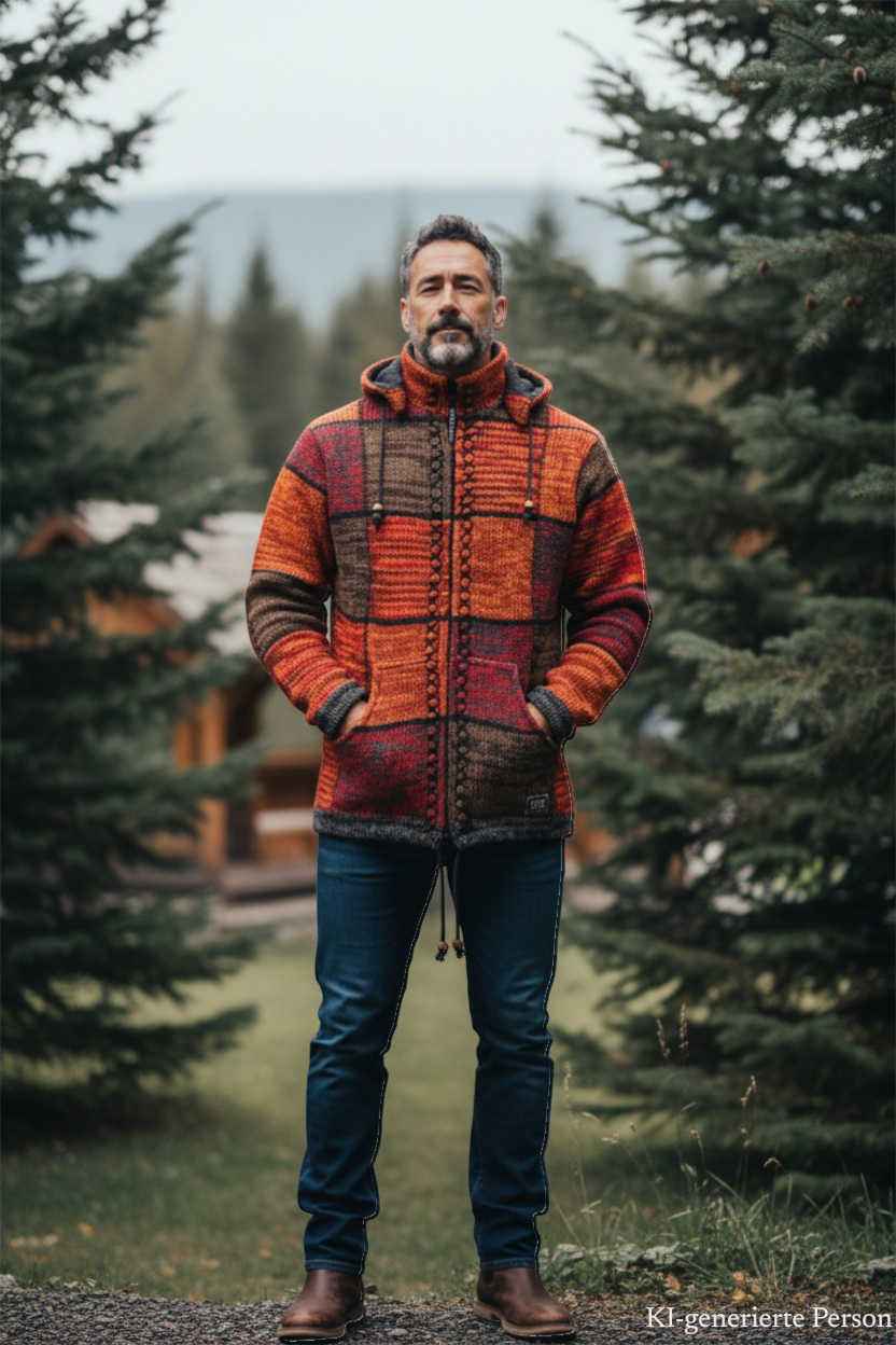 THC Schafwoll Strickjacke 815 KI-Generiert Model 2