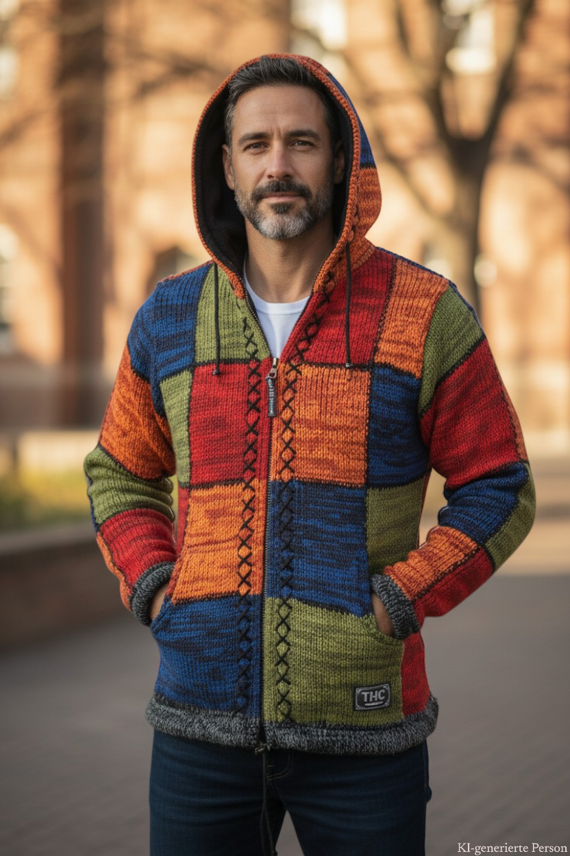 THC Schafwoll Strickjacke 814 KI-Generiert Model 1