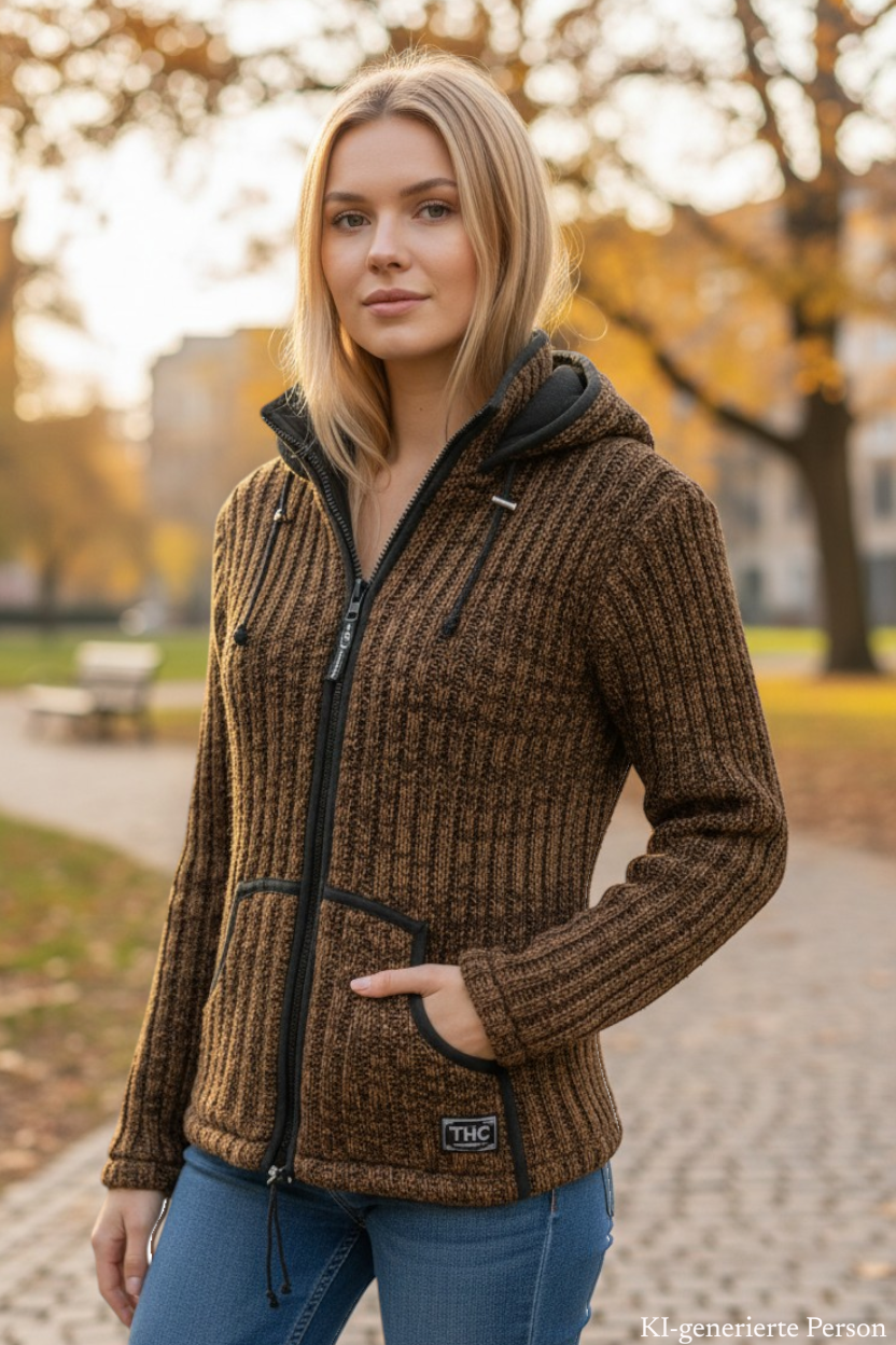 THC Schafwoll Strickjacke 718 KI-Generiert Model 1