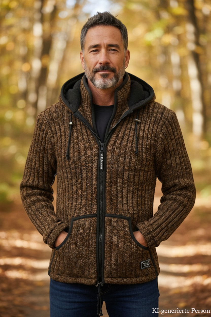 THC Schafwoll Strickjacke 718 KI-Generiert Model 2