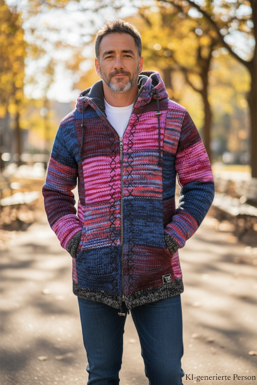 THC Schafwoll Strickjacke 805 KI-Generiert Model 2