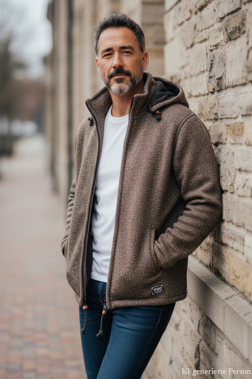 THC Schafwoll Strickjacke 856 KI-Generiert Model 2