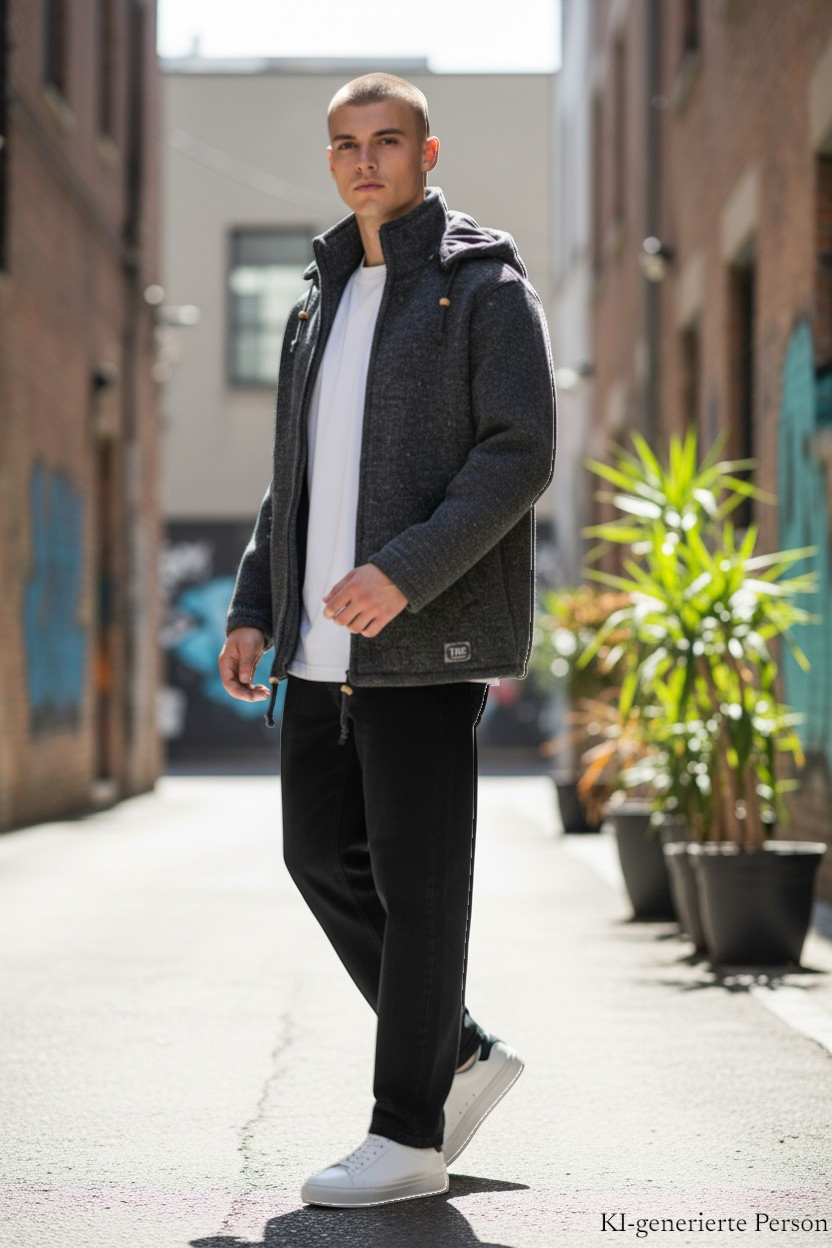 THC Schafwoll Strickjacke 859 KI-Generiert Model 2