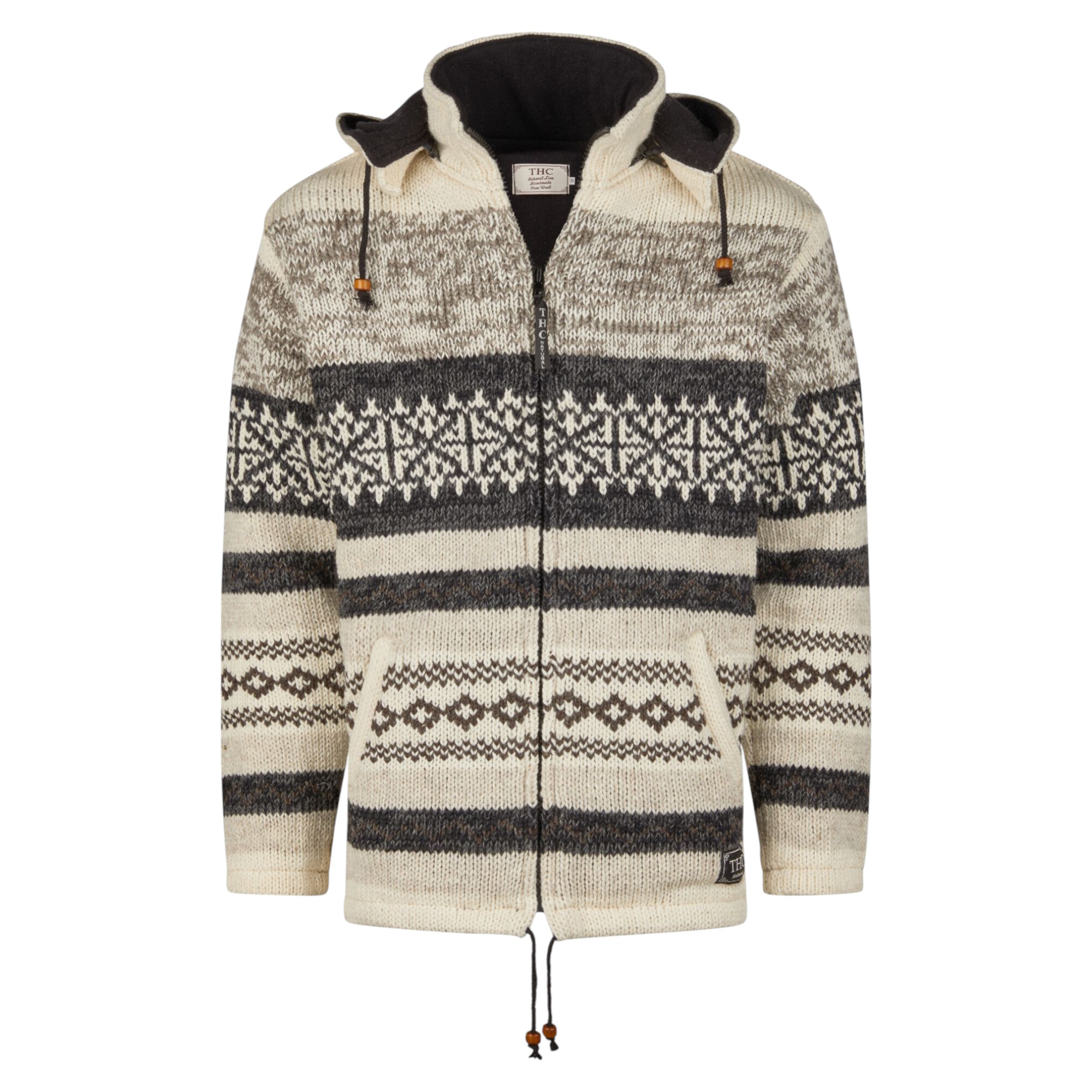THC Schafwollstrickjacke beige gemustert 888
