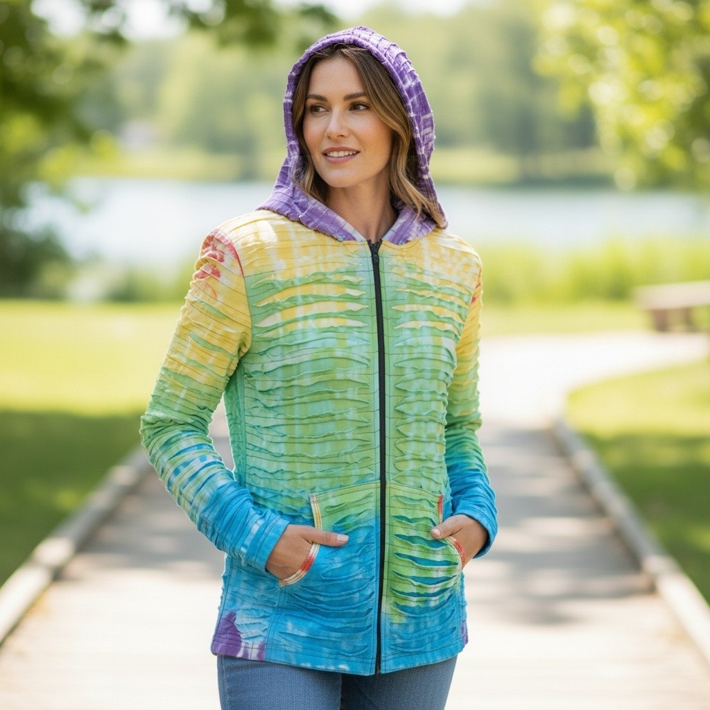 Baumwoll Patch Jacke Regenbogen – Bild 4