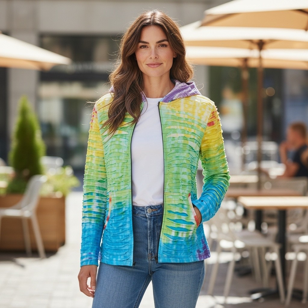 Baumwoll Patch Jacke Regenbogen – Bild 5