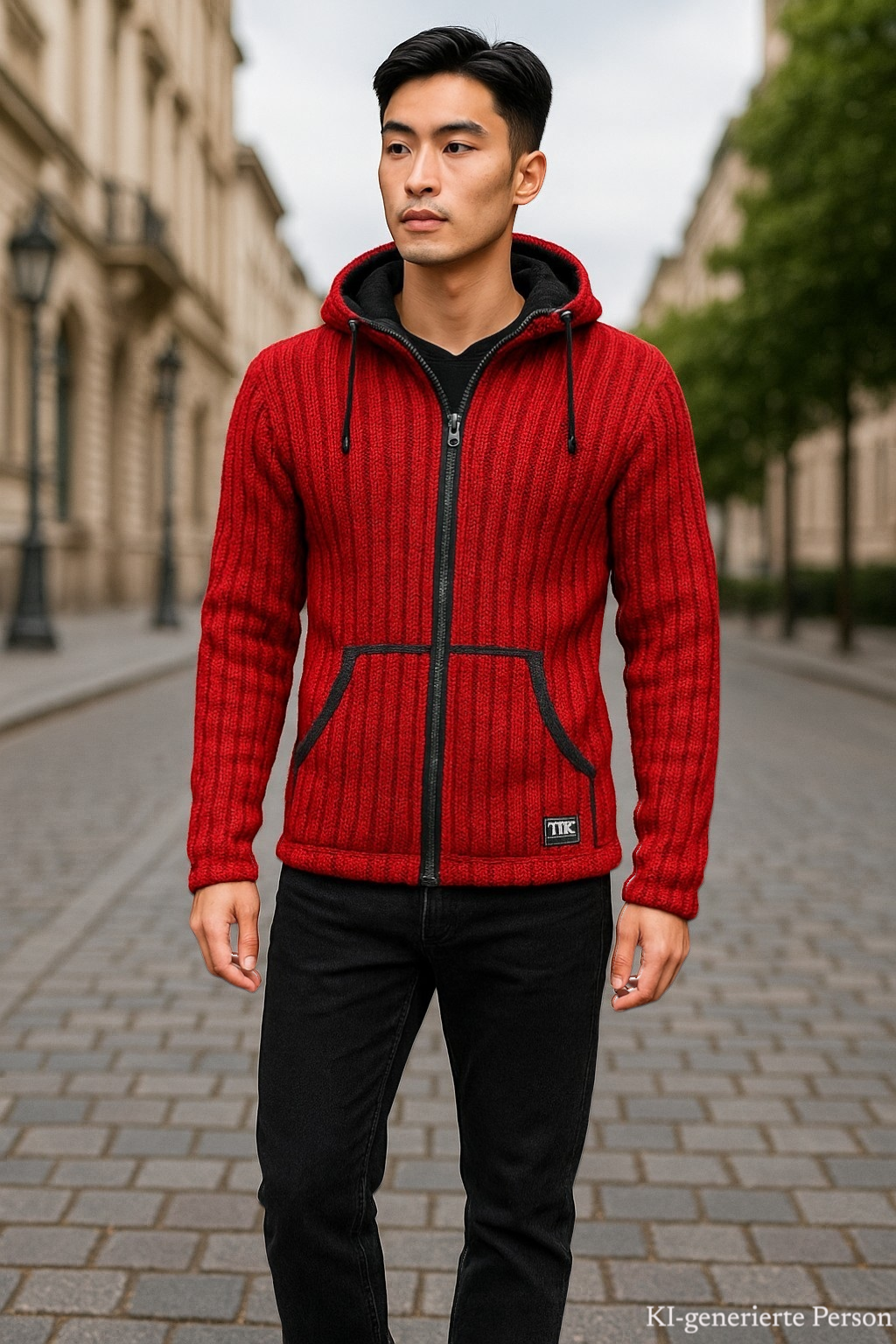 THC Schafwoll Strickjacke 715 KI-Generiert Model 2