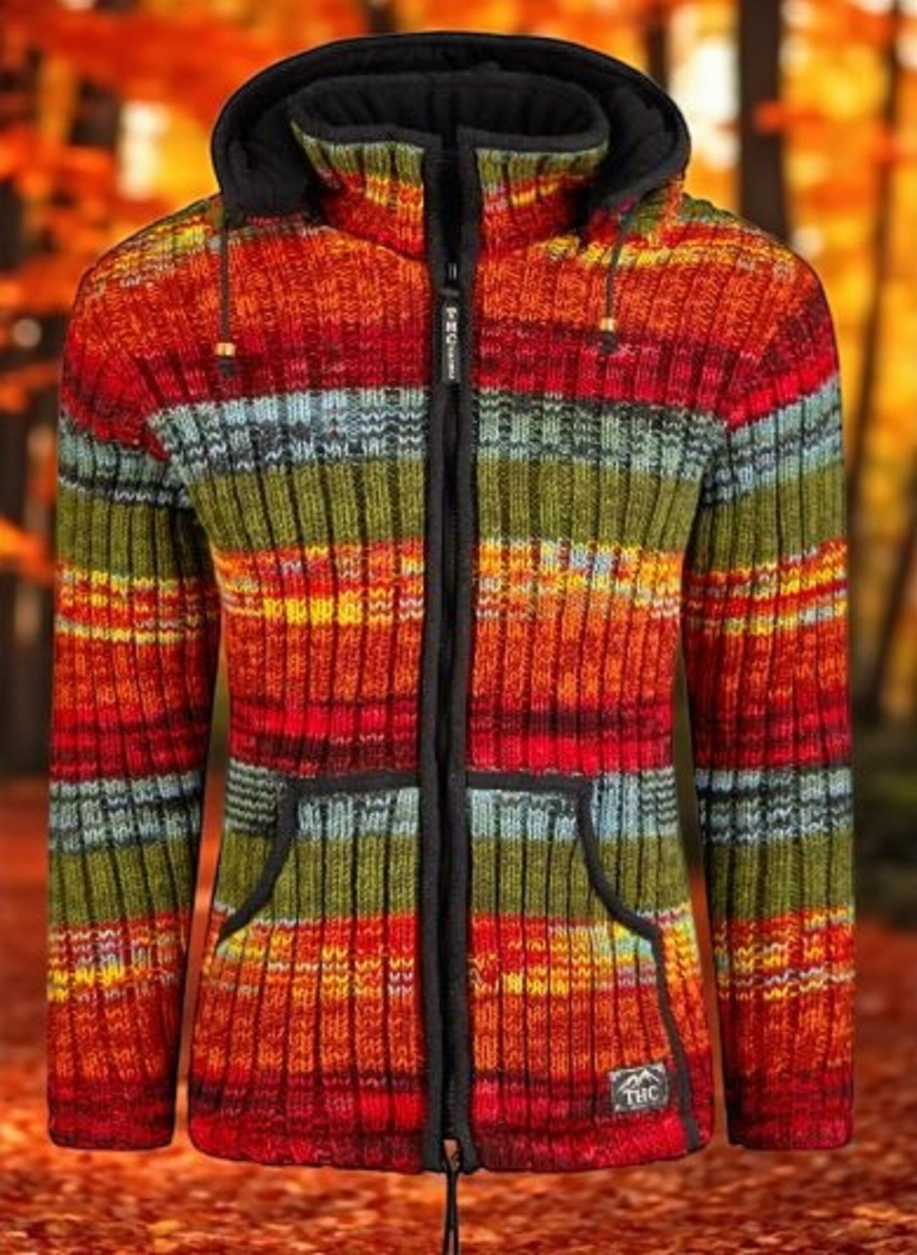 THC Schafwoll Strickjacke bunt 726 – Bild 5