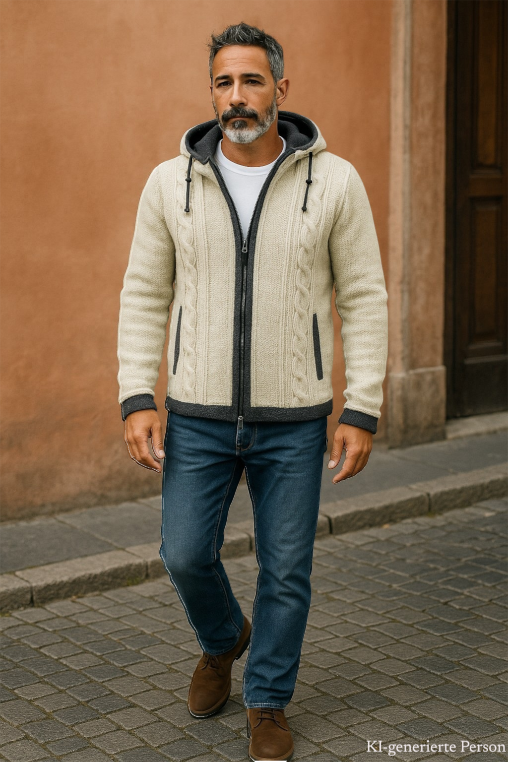 THC Schafwoll Strickjacke 850 KI-Generiert Model 2