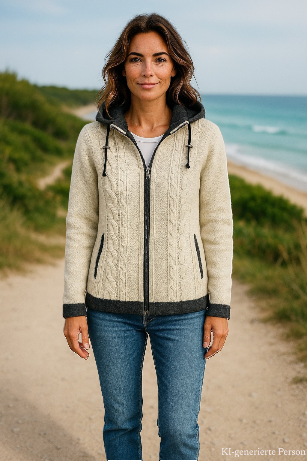 THC Schafwoll Strickjacke 850 KI-Generiert Model 1