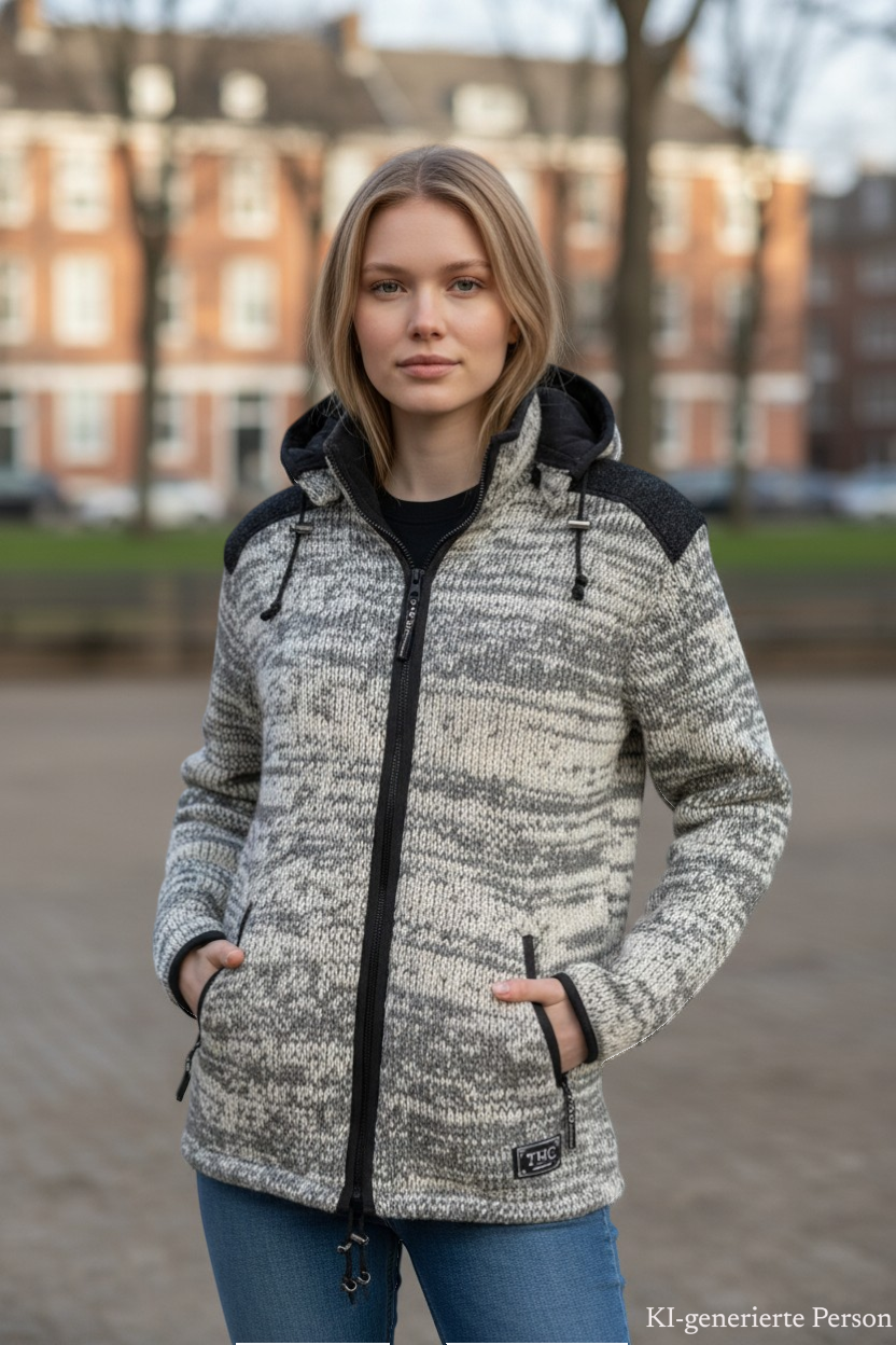 THC Schafwoll Strickjacke 812 KI-Generiert Model 1