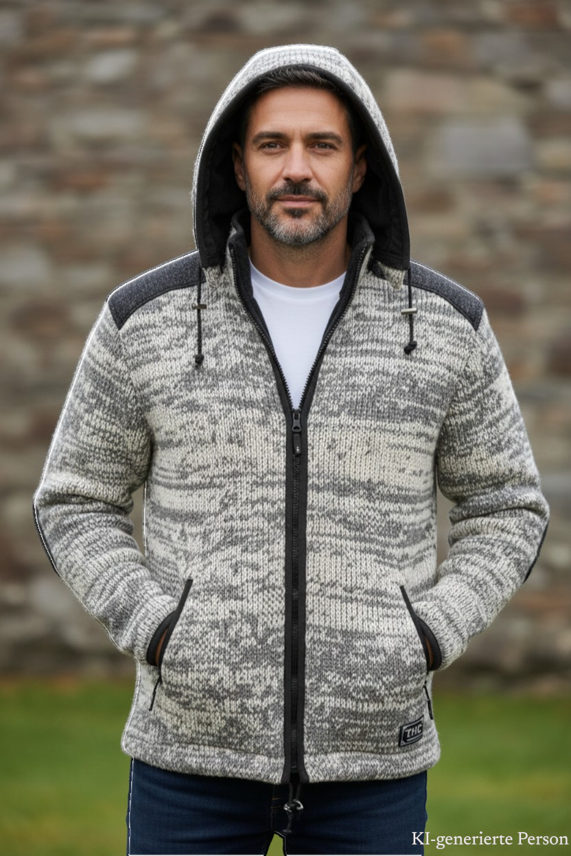 THC Schafwoll Strickjacke 812 KI-Generiert Model 2