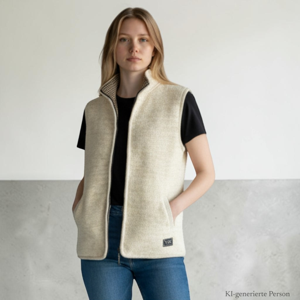 THC Schafwoll Strickweste 313 KI-Generiert Model 1