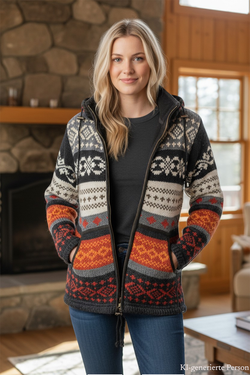 THC Schafwoll Strickjacke 825 KI-Generiert Model 1
