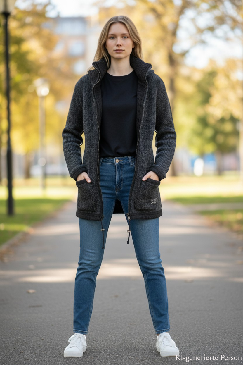THC Schafwoll Strickmantel 901 KI-Generiert