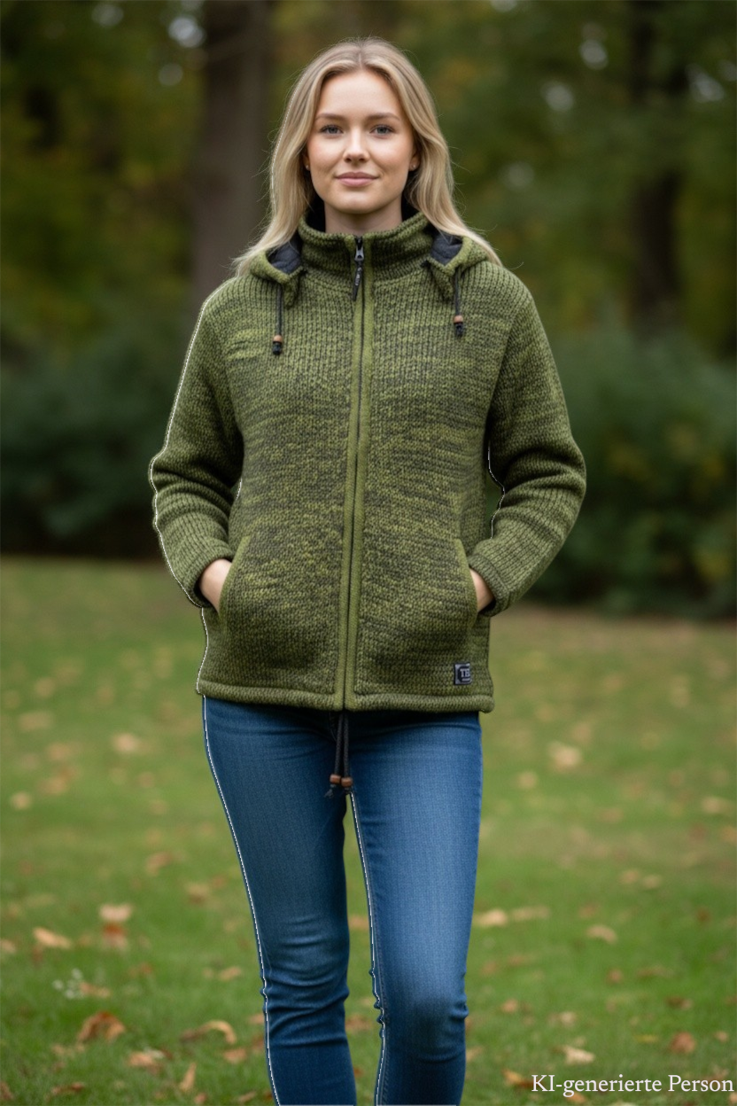 THC Schafwoll Strickjacke 627 KI-Generiert Model 1