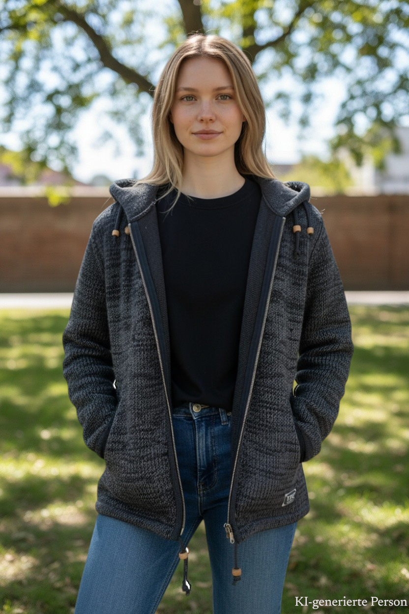 THC Schafwoll Strickjacke 851 KI-Generiert Model 2